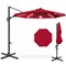 Best Choice Products 10ft 360-Degree Solar LED Lit Cantilever Patio Umbrella, Outdoor Hanging Shade